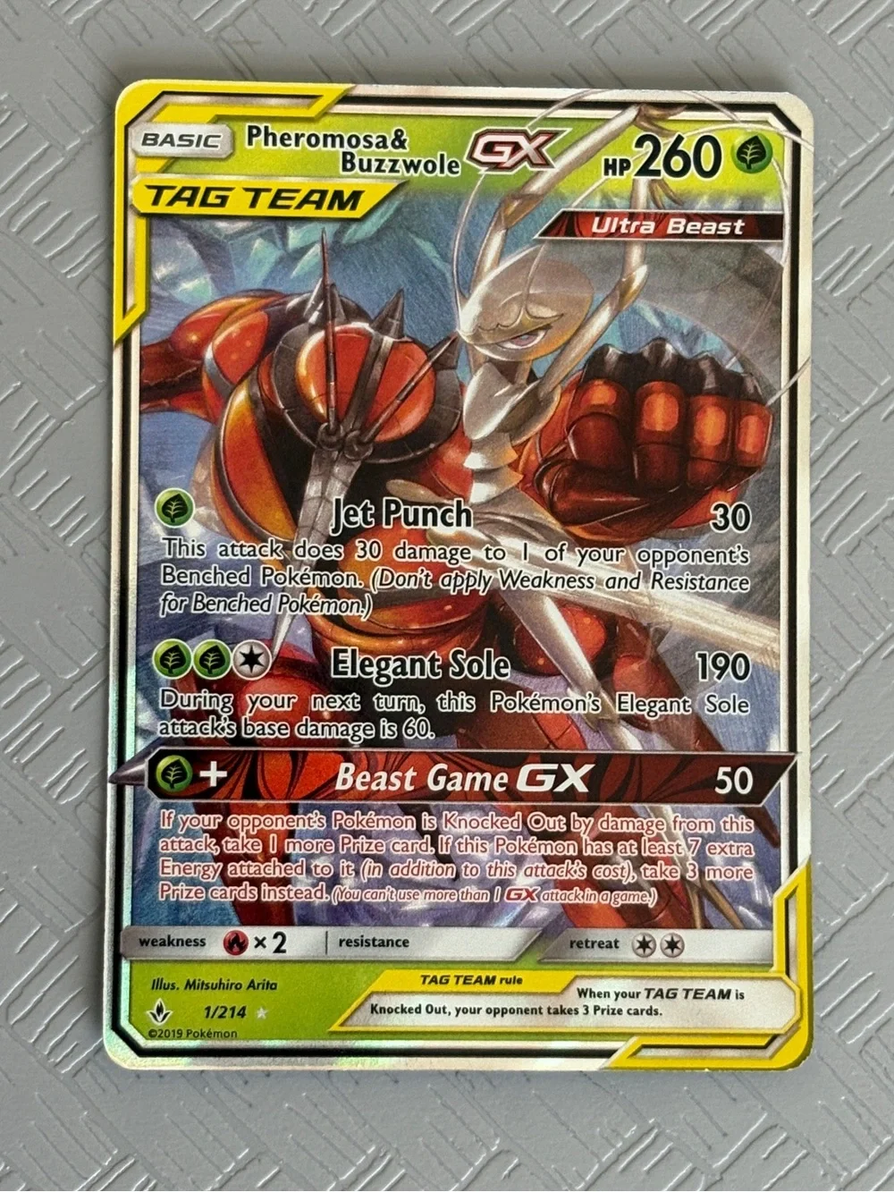 Pheromosa & Buzzwole GX 1/214 Unbroken Bonds TAG TEAM